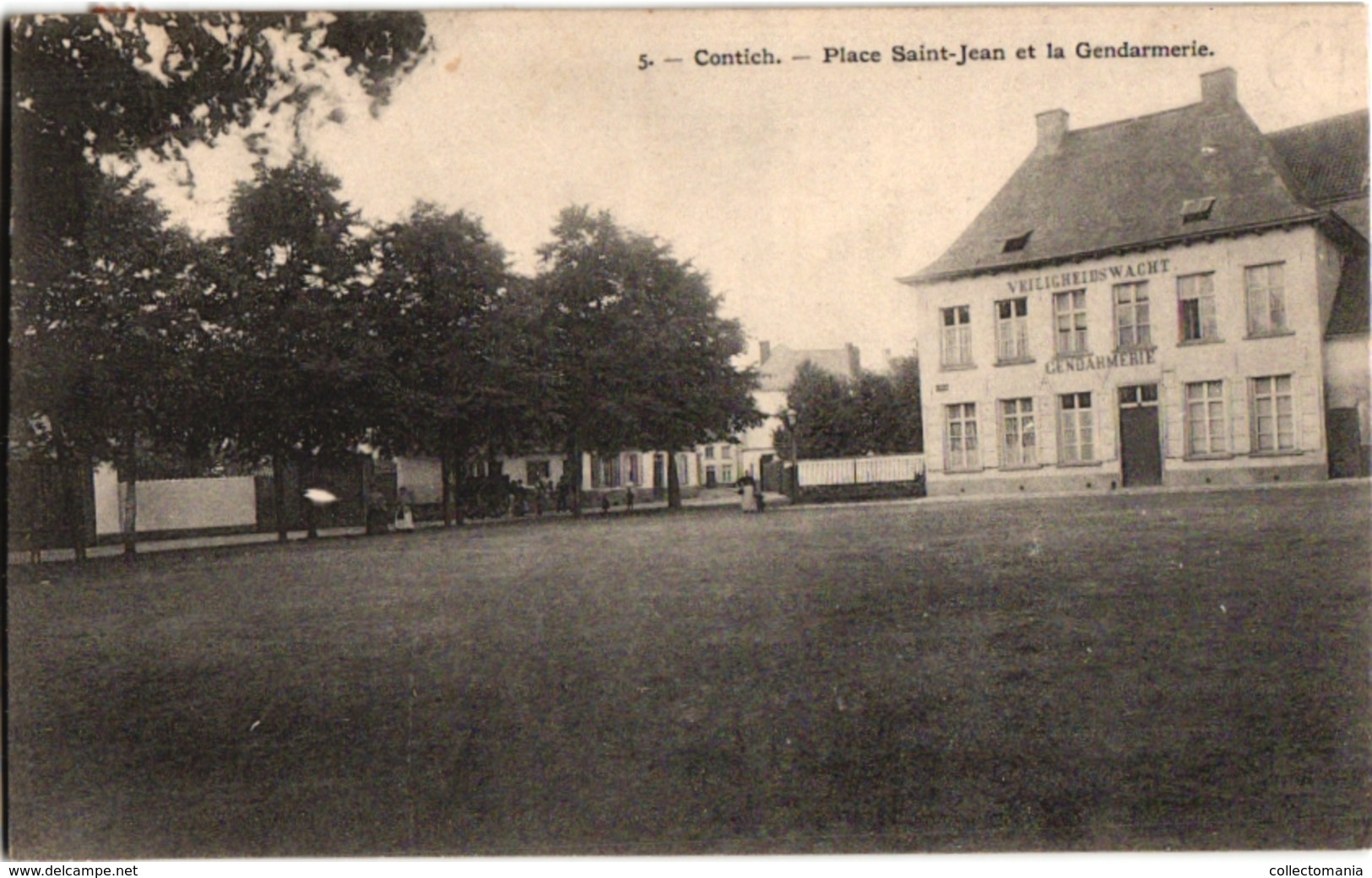 1 Postkaart Kontich Contich Place St Jean Et La Gendarmerie Veiligheidswacht  C1909 - Kontich