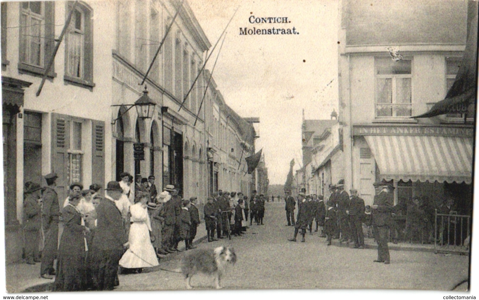 1 Postkaart Kontich Contich  Molenstraat Estaminet In Het Anker C1909 - Kontich