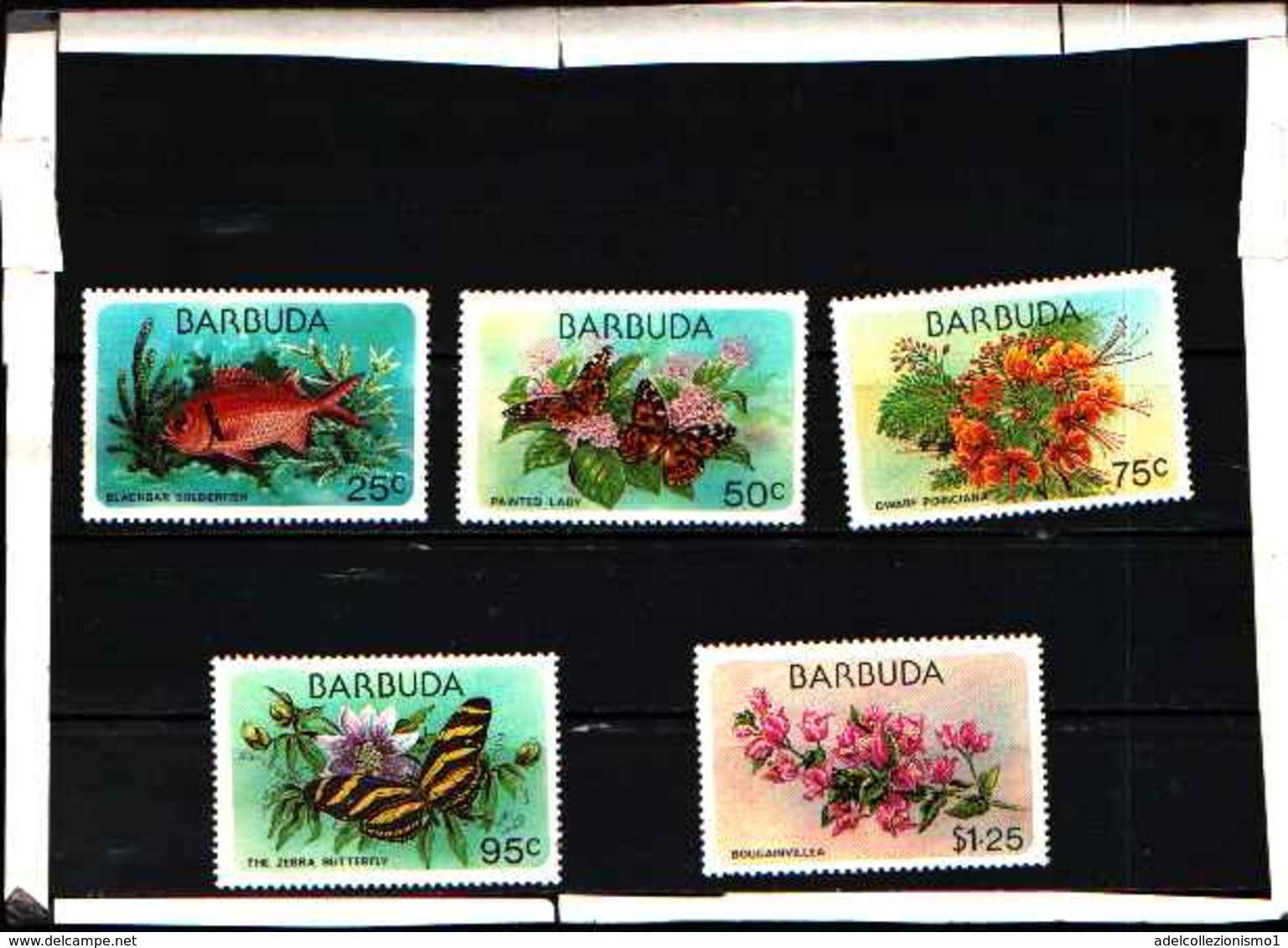 5915BIS ) BARBUDA 1978 FAUNA - FLORA 5 VAL -MNH** - Antigua E Barbuda (1981-...)