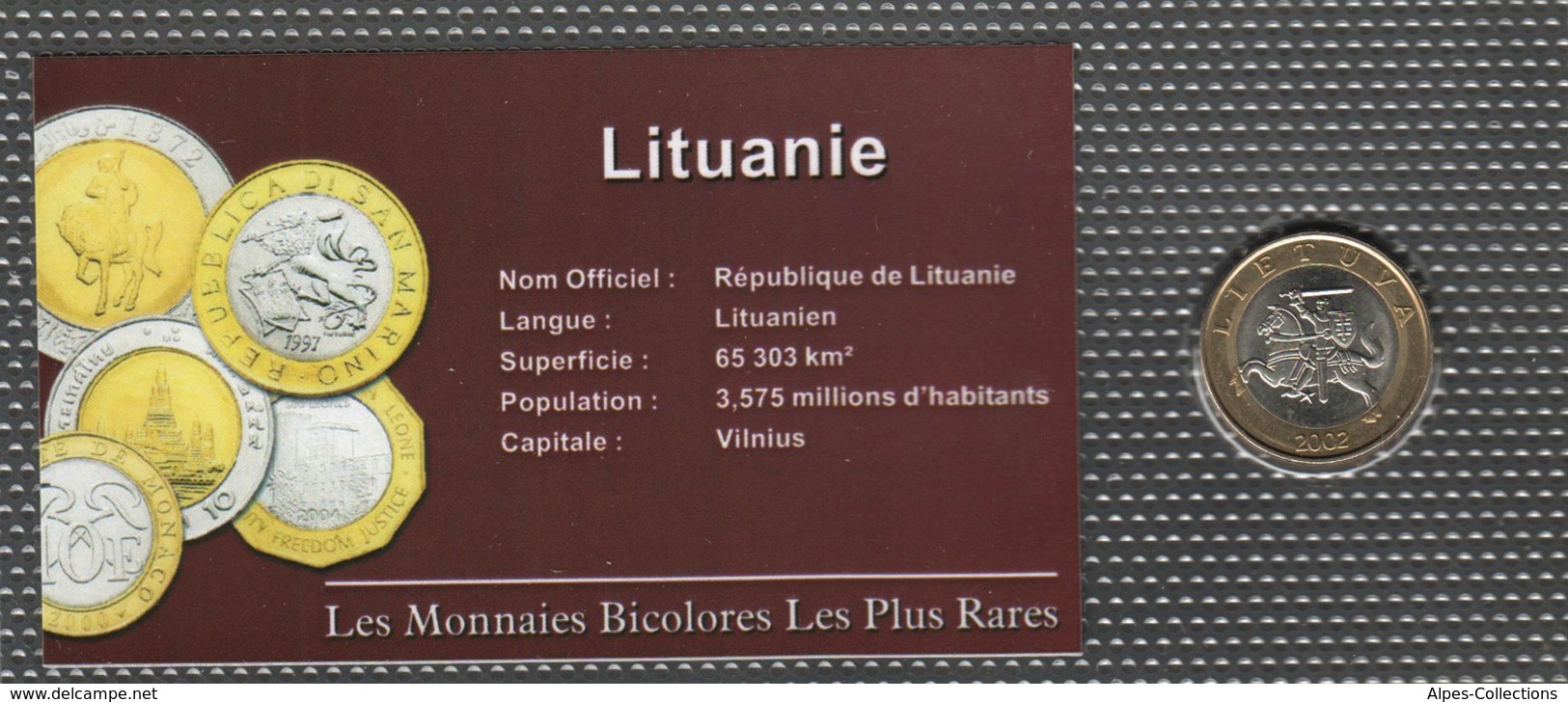 LTU112 - LITUANIE - MONNAIES BICOLORES LES PLUS RARES - 2 Litai - 2002 - Lituania