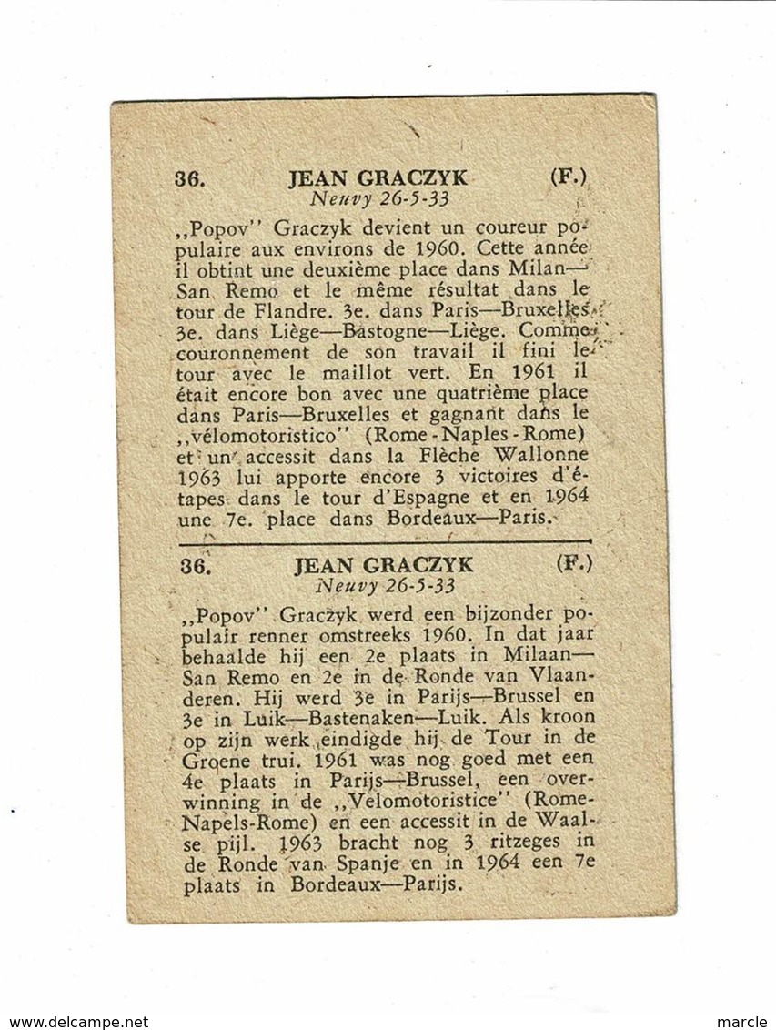 Jean GRACZYK  Neuvy   Wielrenner Coureur Cycliste  Jaren  Années '60 - Cyclisme