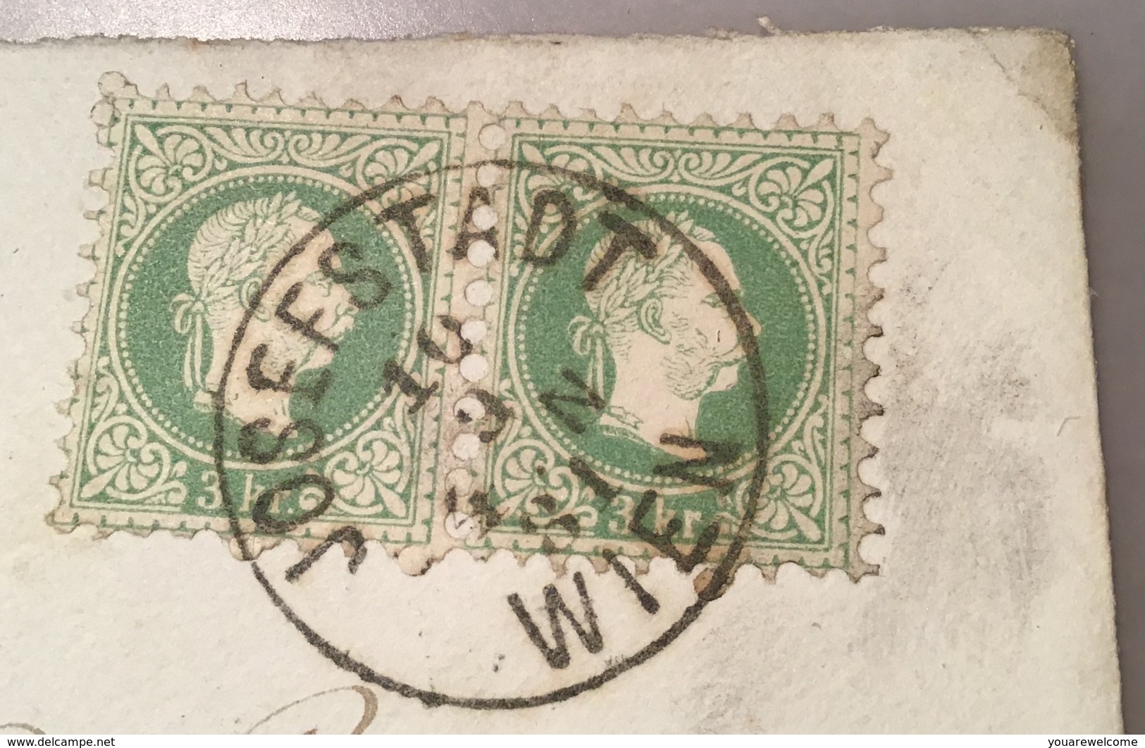 1867 Ausgabe „JOSEFSTADT WIEN 1881“ 3kr + 2Kr Paare > FRANCE Verdun Sur Meuse(lettre Österreich Brief Frankreich Cover - Briefe U. Dokumente