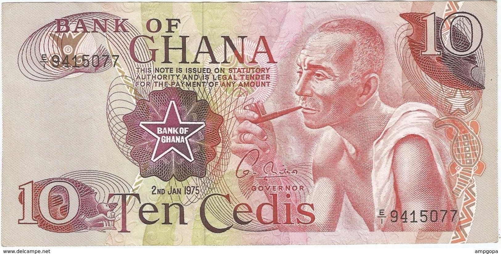 Ghana 10 Cedis 2-1-1975 Pk 16 C Ref 2 - Ghana