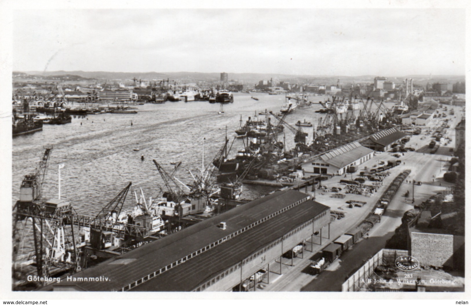 GOTEBORG-HAMNMOTIV-REAL PHOTO- VIAGGIATA 1954 - Svezia