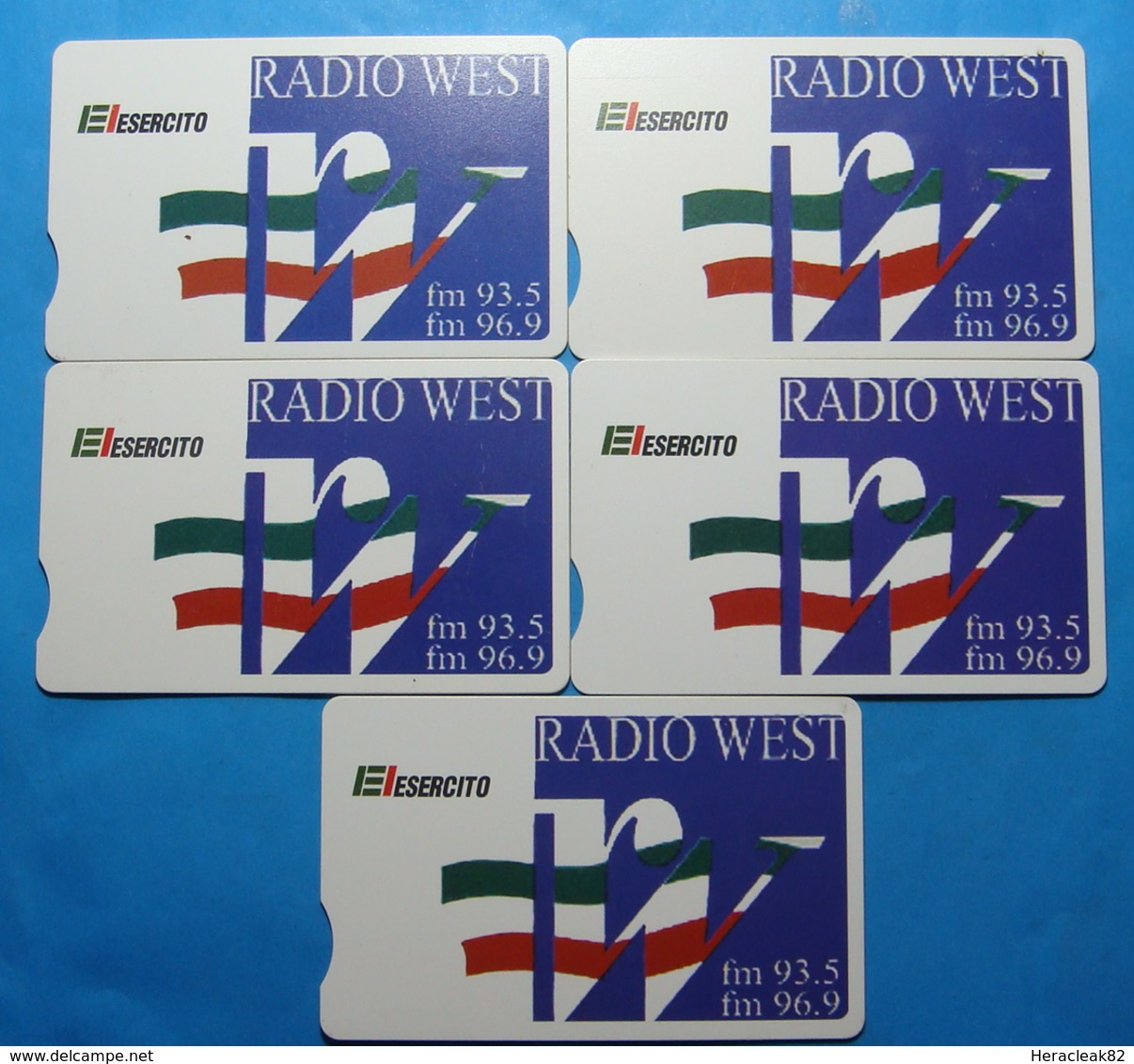 Serie 00098-0,1,2,3,6, Italian Army In Kosovo Lot 5 Chip Phone CARDS 10 Euro Used Operator TELECOM ITALIA *RADIO WEST* - Kosovo