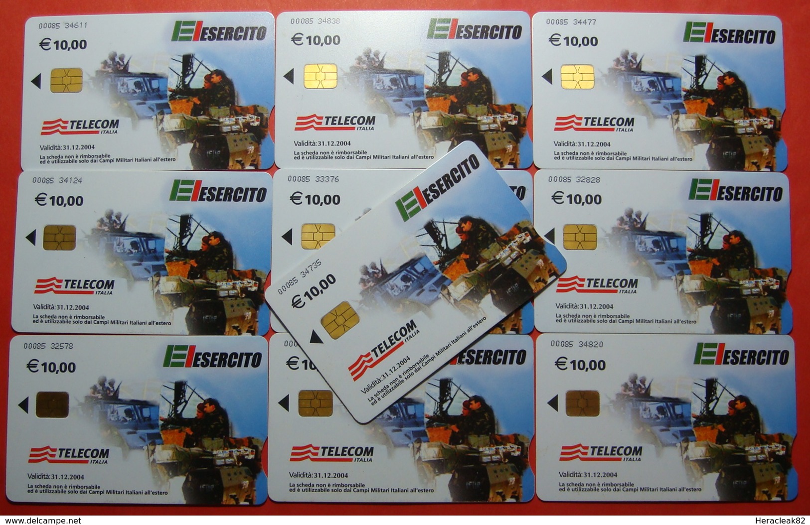 Serie 00085-3 Italian Army In Kosovo Lot 10 Chip CARD 10 Euro Used Operator TELECOM ITALIA *Tank, Soldiers, Satellite* - Kosovo