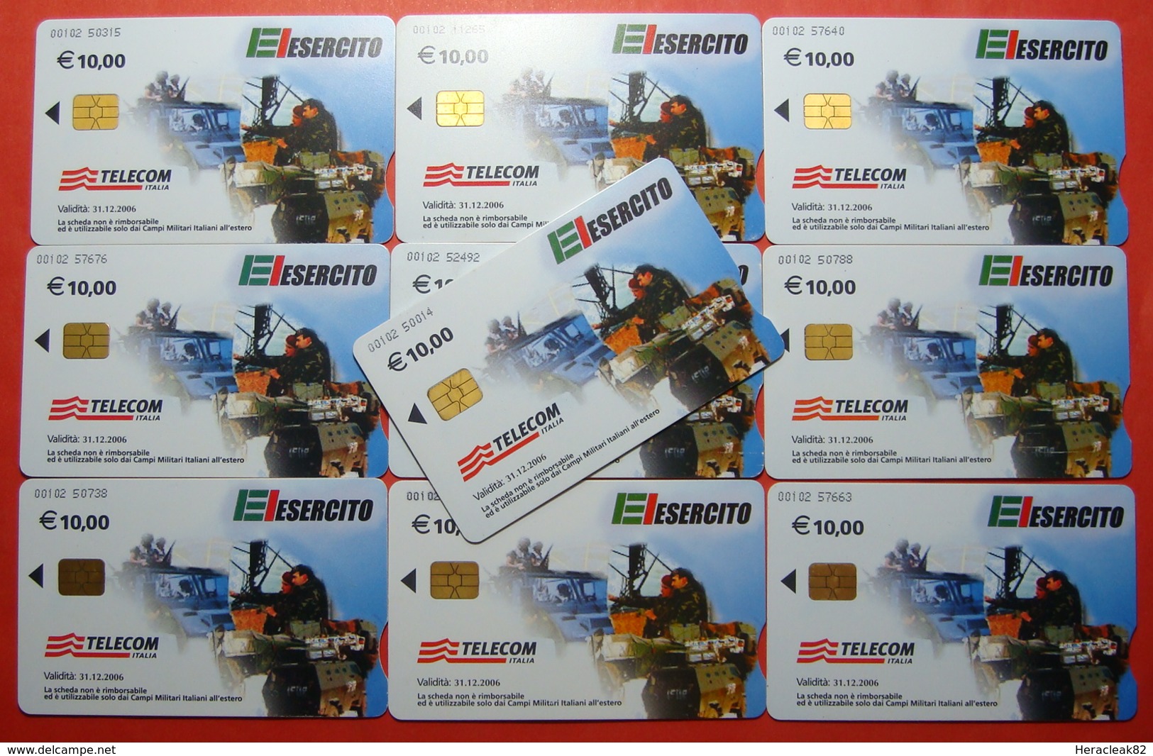 Serie 00102-1,5 Italian Army In Kosovo Lot 10 Chip CARD 10 Euro Used Operator TELECOM ITALIA *Tank, Soldiers, Satellite* - Kosovo