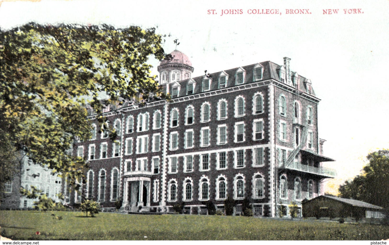 New York - Bronx - St. Johns College - Written 1910 - Stamp Postmark - 2 Scans - Bronx