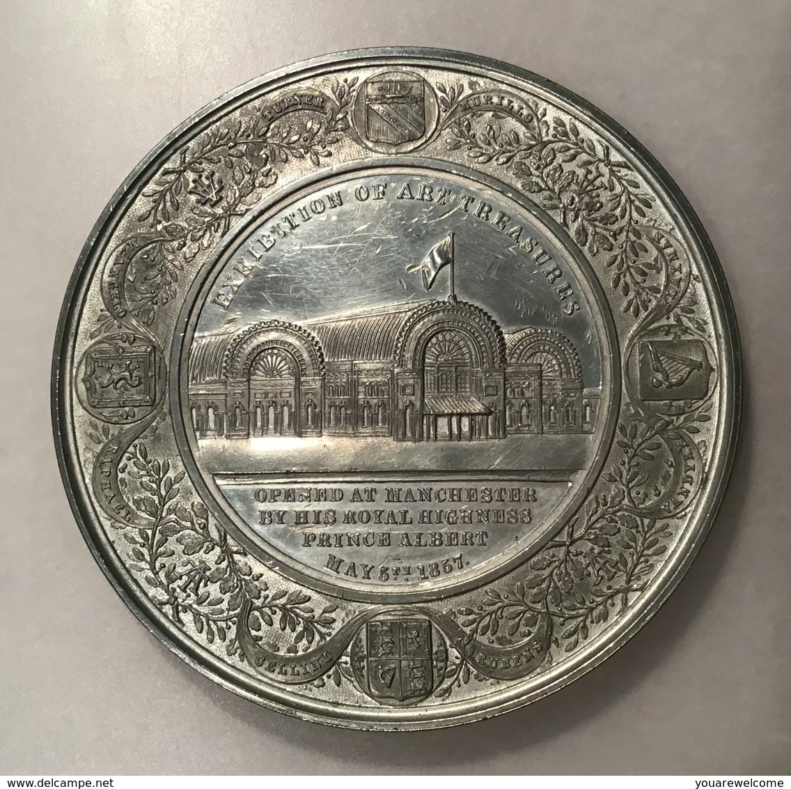 Exhibition Of Art Treasures, Manchester, 1857 Medal View Of Exhibition Buildings (Great Britain Medaille - Autres & Non Classés