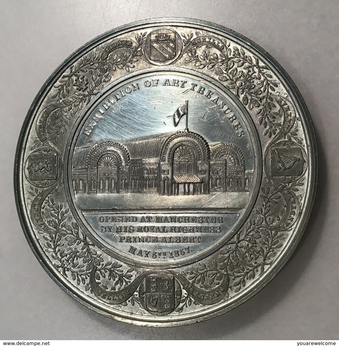 Exhibition Of Art Treasures, Manchester, 1857 Medal View Of Exhibition Buildings (Great Britain Medaille - Andere & Zonder Classificatie