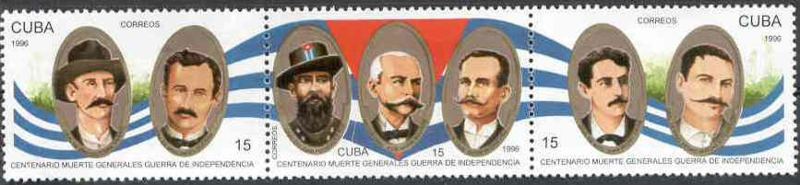 Cuba 1996 Generals Who Died In 1895 War MNH Scott 3758-3760 Value $1.05 - Militares