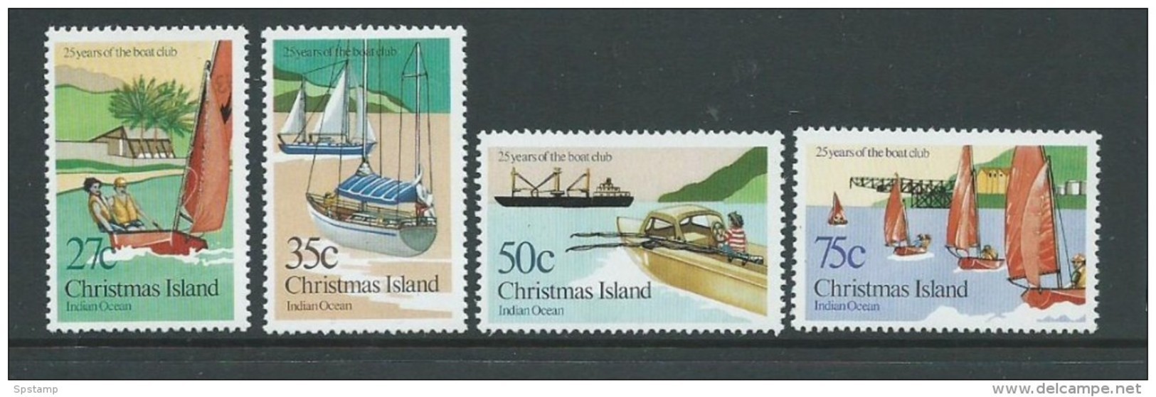 Christmas Island 1983 Boat Club Set Of 4 MNH - Christmaseiland