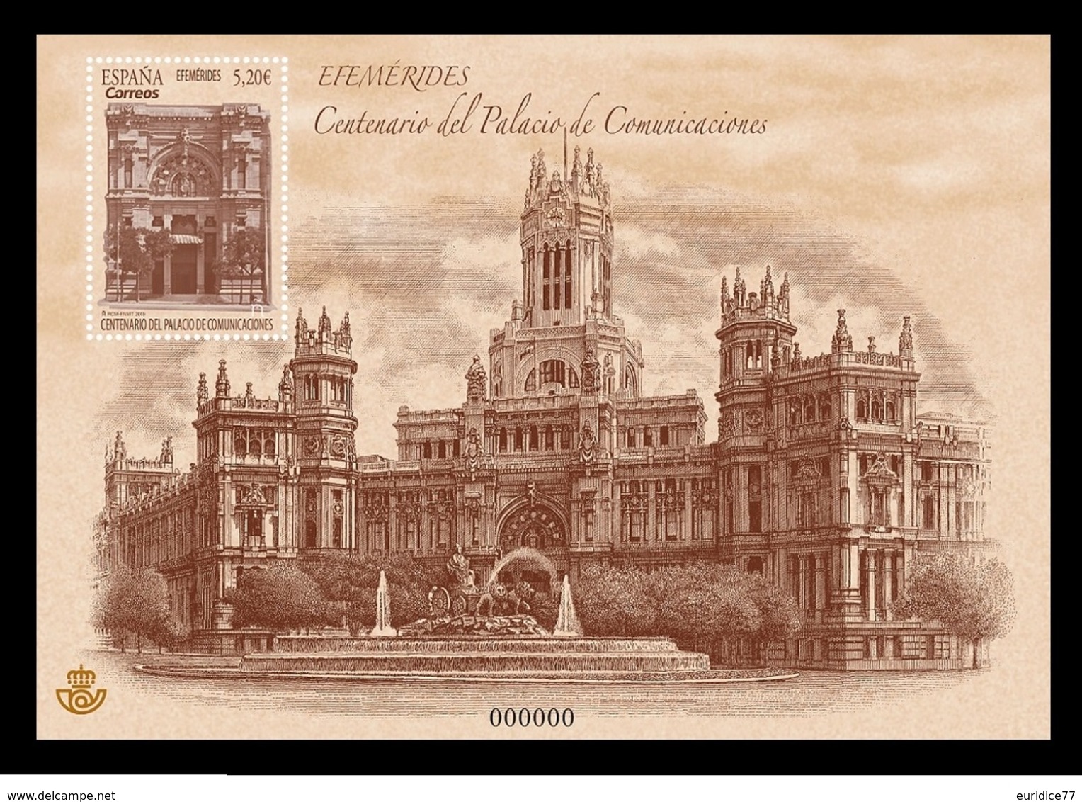 Spain 2019 - Centenary Of Cibeles Palace - Miniature Sheet Mnh - Nuevos