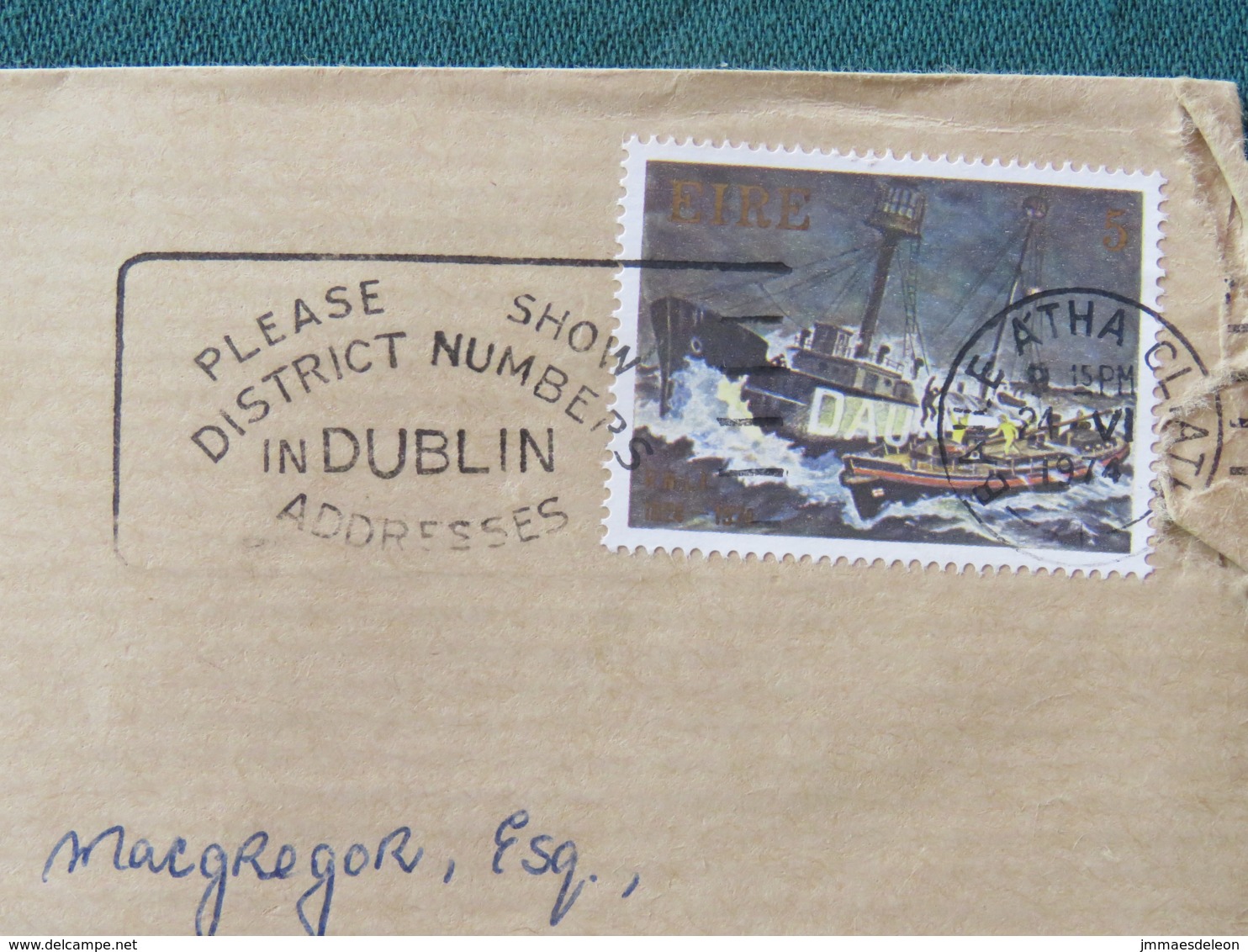 Ireland 1974 Cover To England - Ship - Brieven En Documenten