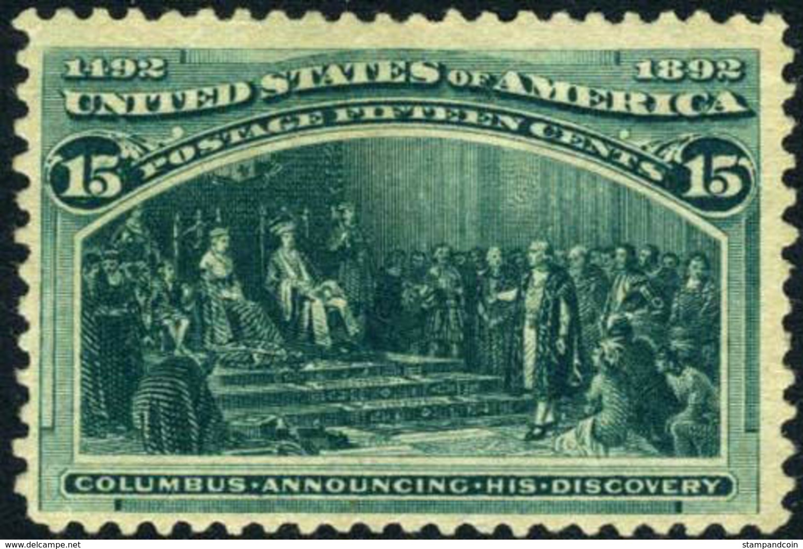 US #238 Mint No Gum  15c Columbian Expo From 1893 ... Bold Deep Fresh Color - Nuevos