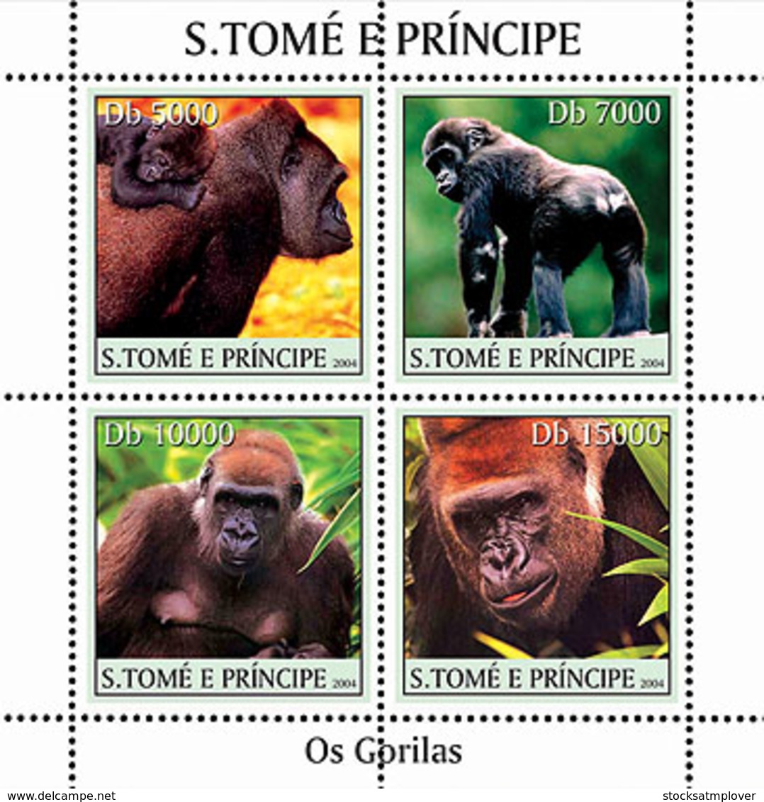 Sao Tome 2004 Fauna  Gorilla - Sao Tome And Principe