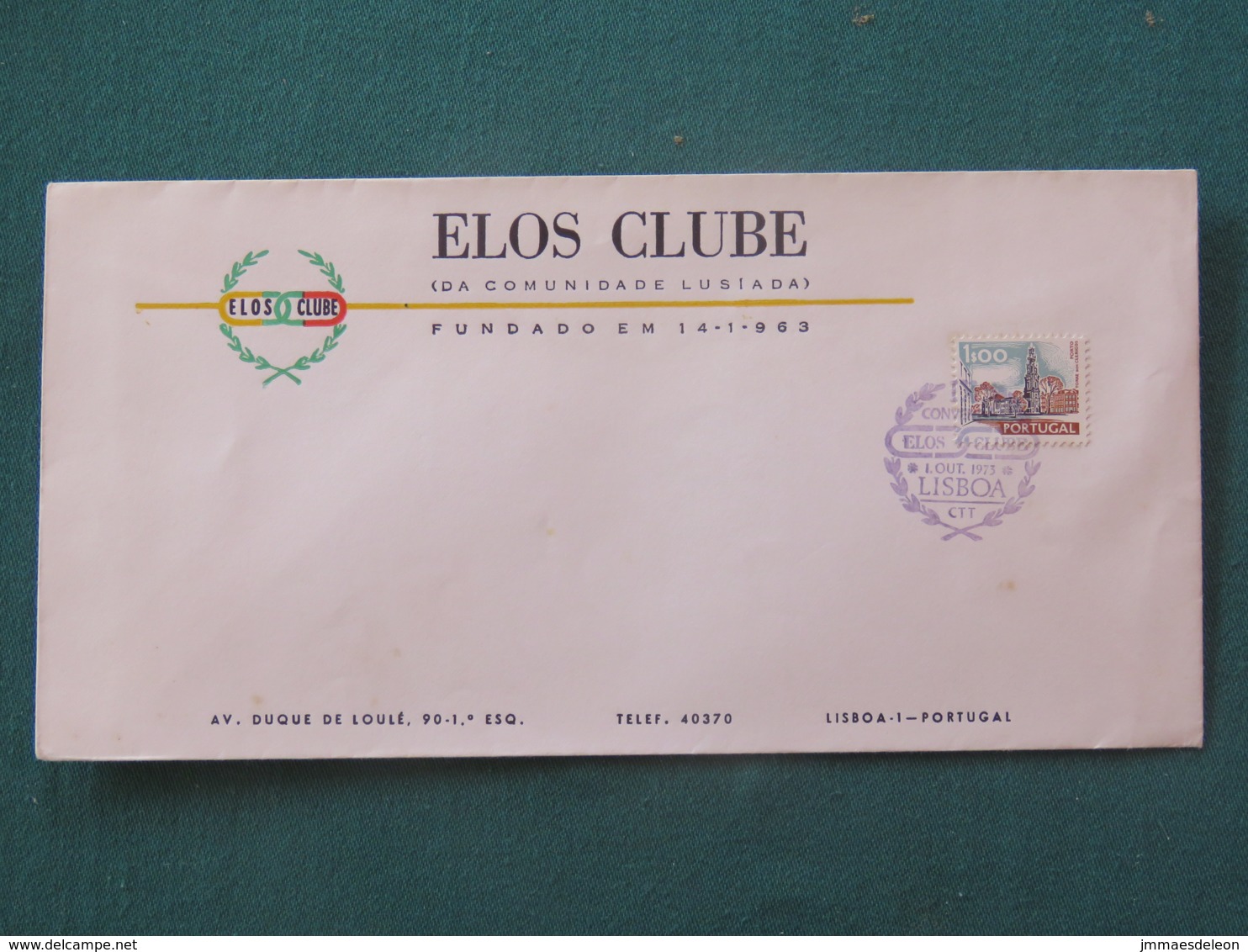 Portugal 1973 Cover ELOS Clube Lisboa - Tower - Lettres & Documents