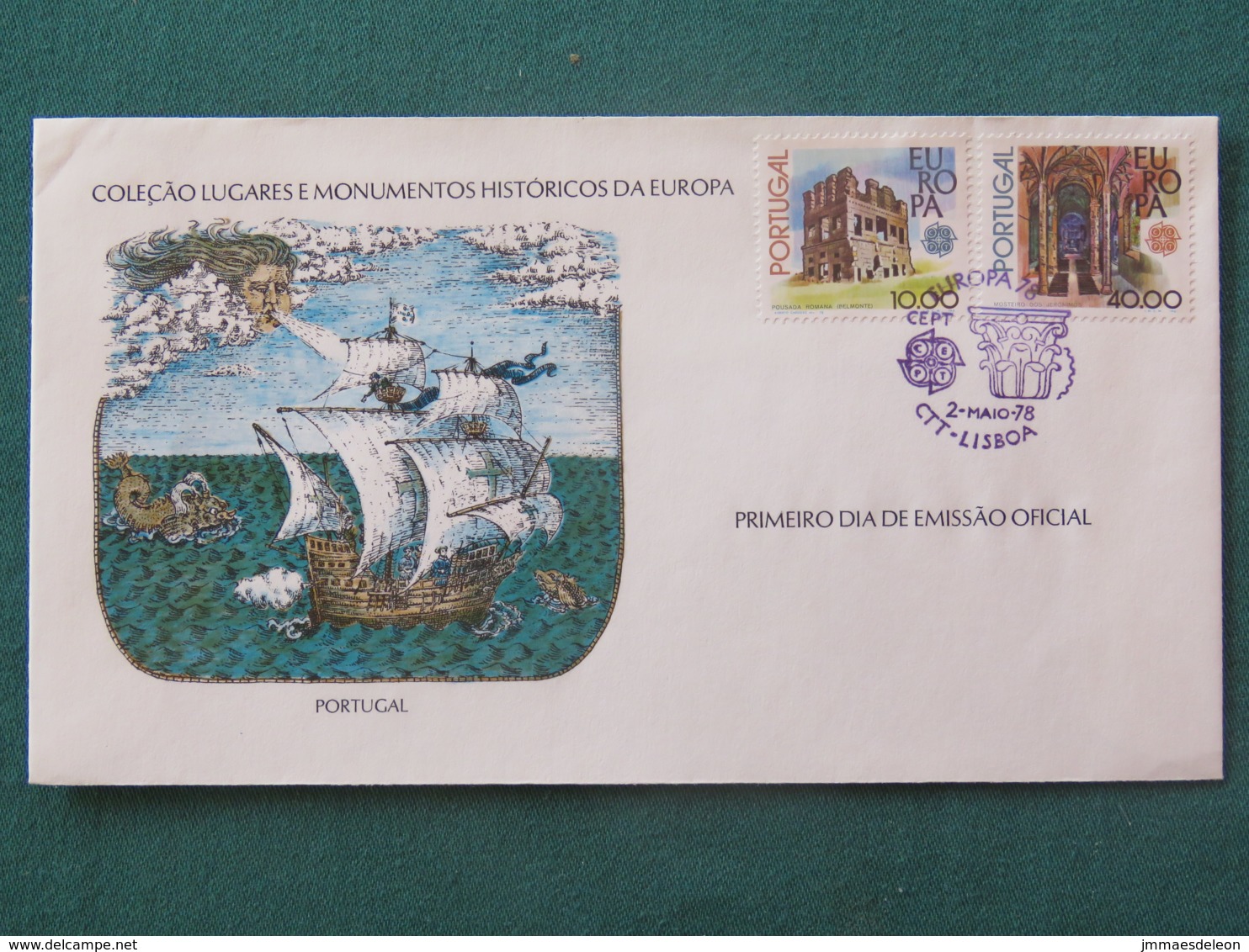 Portugal 1978 FDC Cover - EUROPA CEPT Historic Monuments Ship - Lettres & Documents