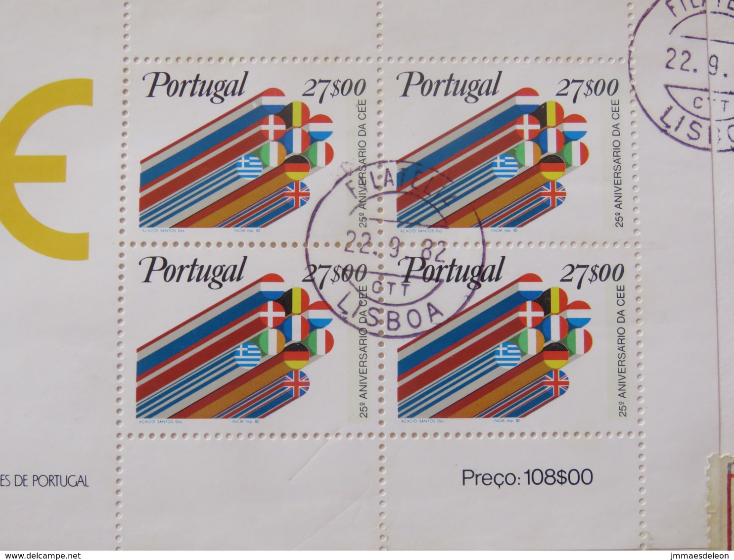Portugal 1982 Registered FDC Cover To Germany - CEE Flags S.s. - Lettres & Documents
