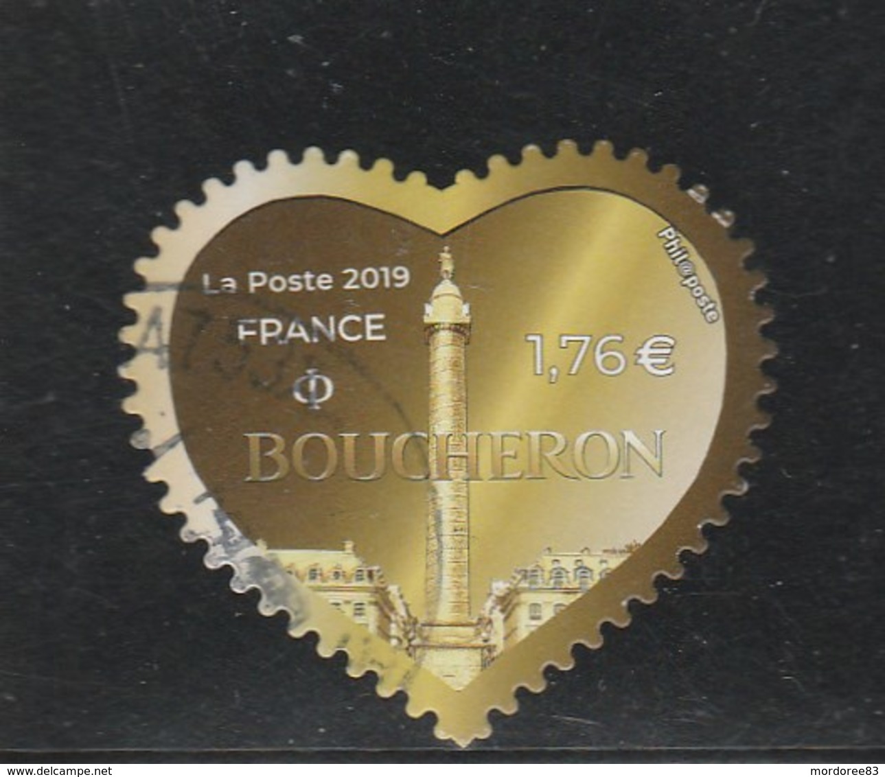 FRANCE 2019 COEUR BOUCHERON ADH 1.76 EURO OBLITERE - Andere & Zonder Classificatie