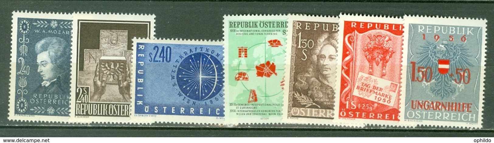 Autriche  Année Complète 1956  *    TB - Annate Complete