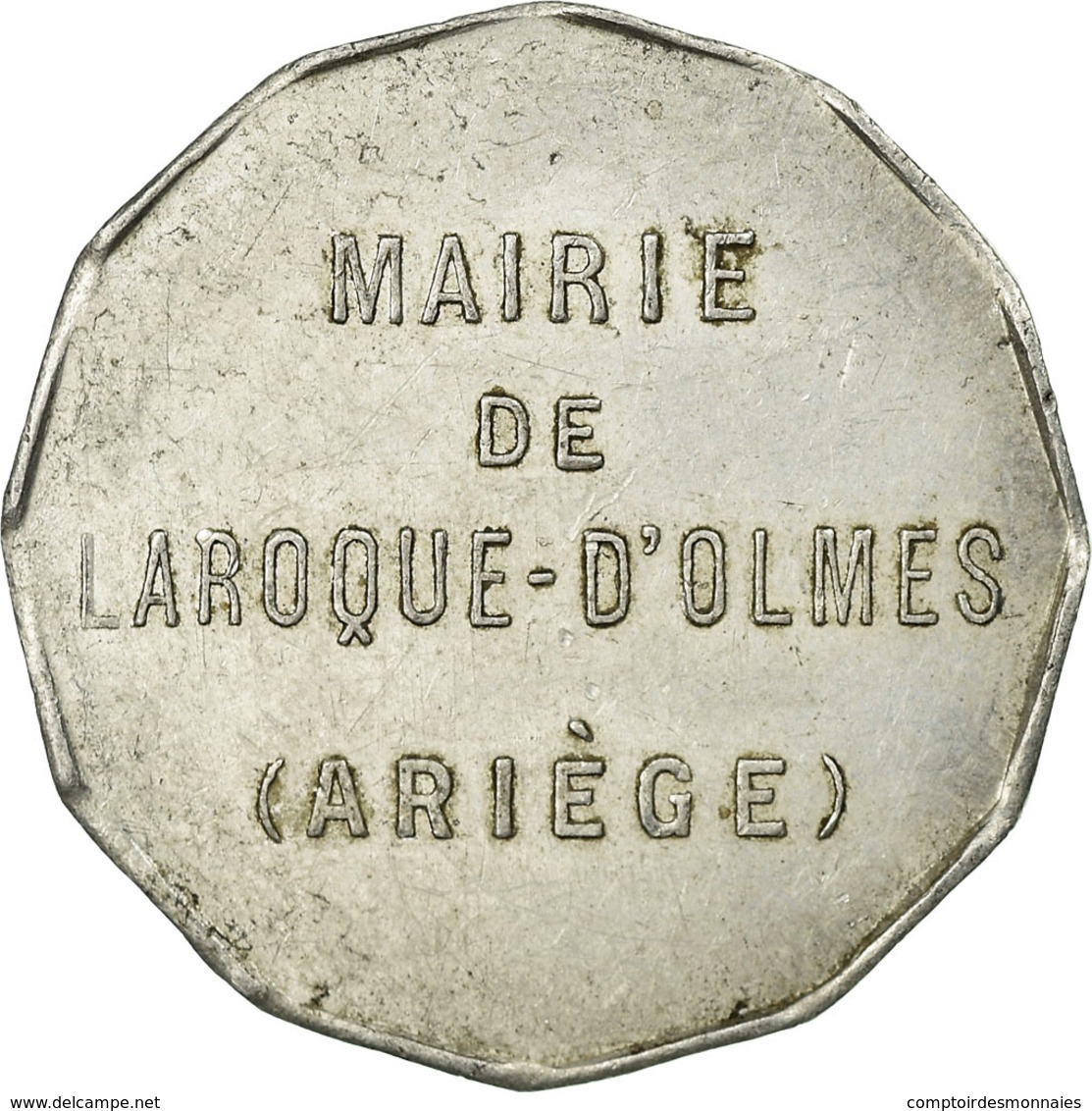 Monnaie, France, Mairie, Laroque D'Olmes, 25 Centimes, TTB+, Aluminium - Monétaires / De Nécessité