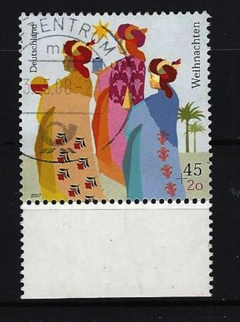 BUND Mi-Nr. 2626 Randstück Unten Weihnachten Gestempelt - Used Stamps