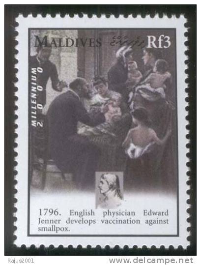 Edward Jenner, Physician, Smallpox Vaccination, Initiated In Berkeley Lodge, Freemasonry, MNH Maldives - Geneeskunde