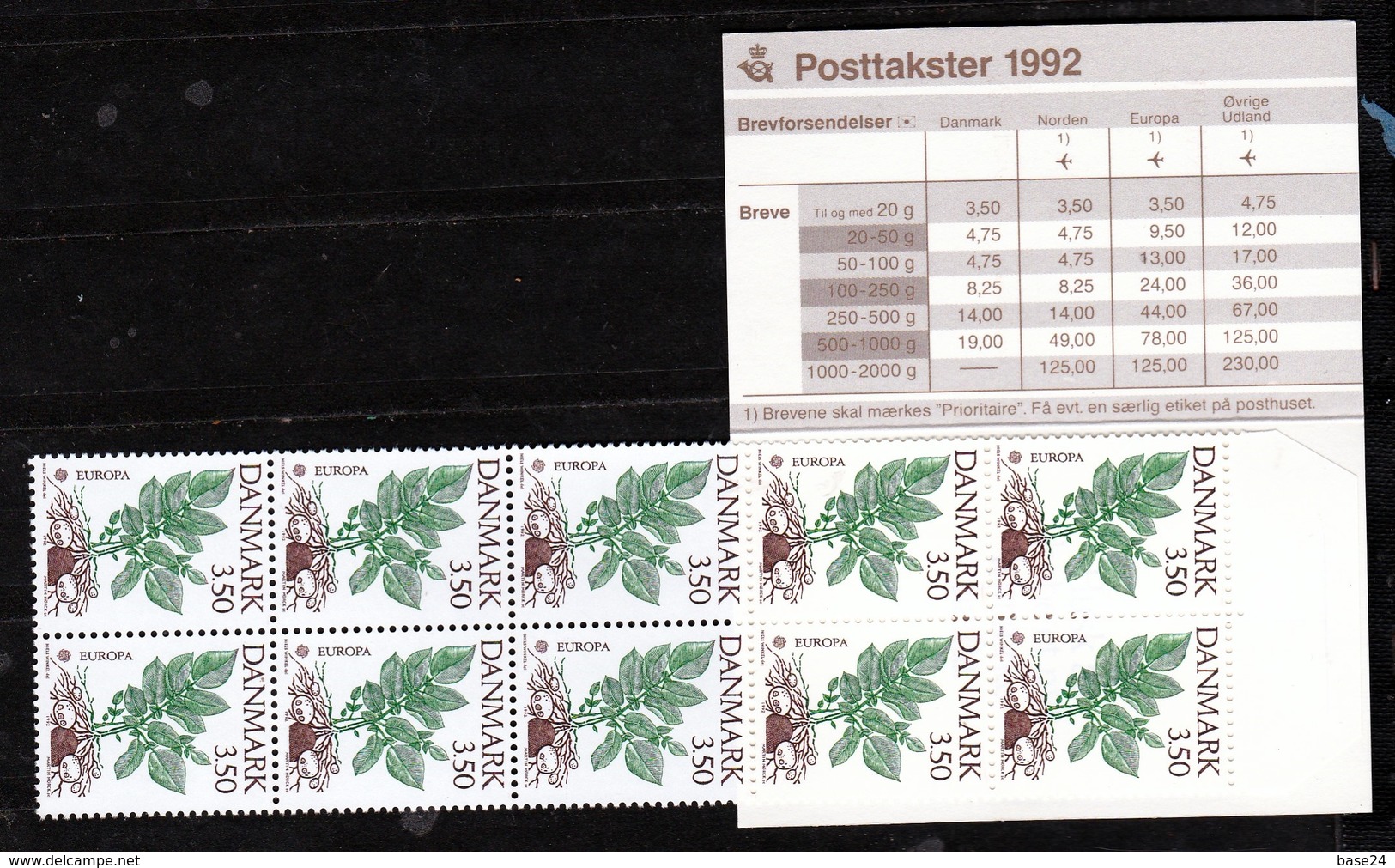 1992 EUROPA CEPT EUROPE Danimarca Denmark Libretto 500° SCOPERTA AMERICA Di 10v. MNH** Piante Plants Booklet - 1992