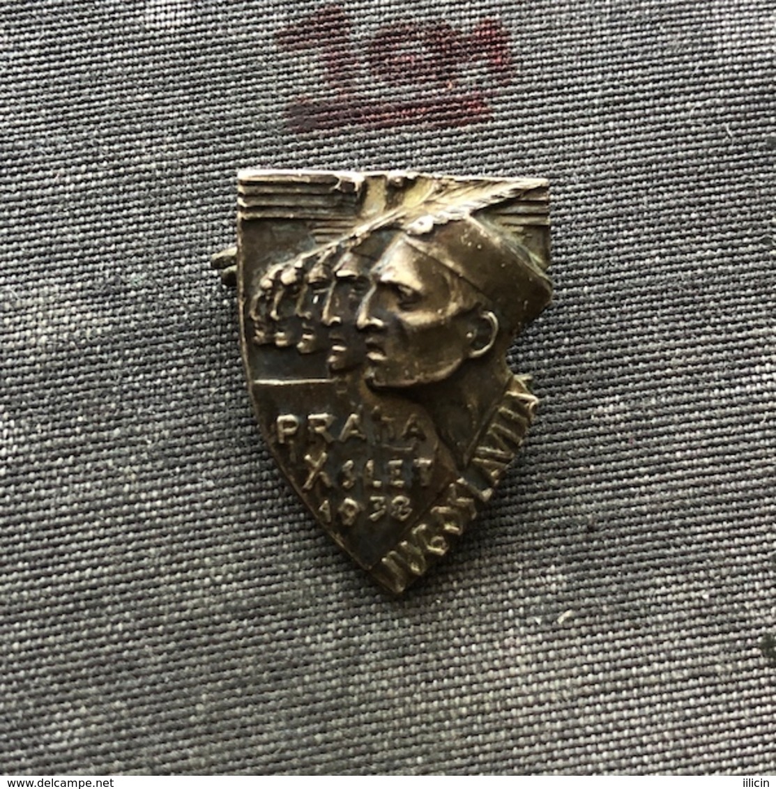 Badge Pin ZN008554 - Sokol Yugoslavia (Jugoslavija) Czechoslovakia Praha (Prague) 1938 - Other & Unclassified