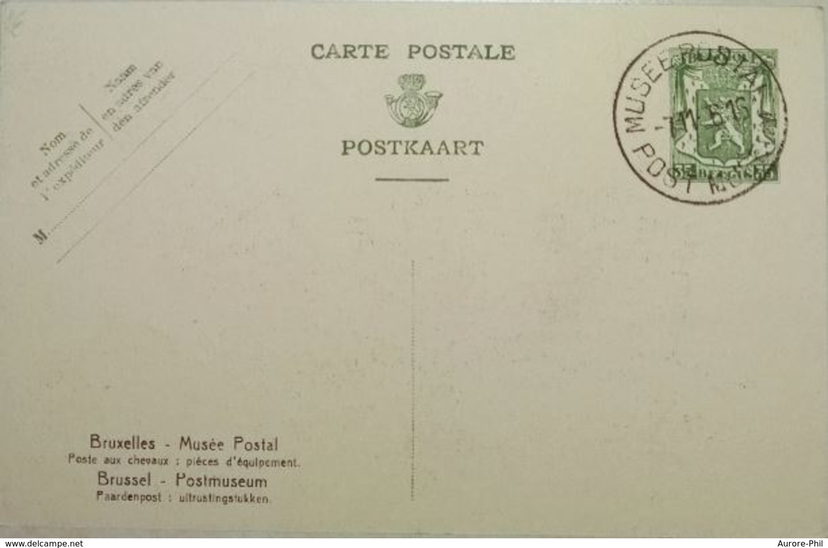 Bruxelles 1916  Musée Postal Poste Aux Chevaux Pièces D’équipement (Cor) - Musées