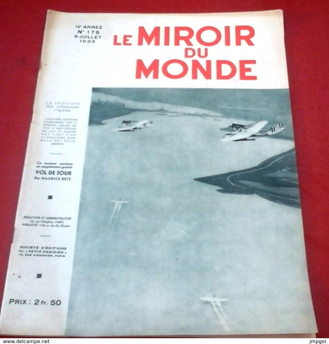 Le Miroir Du Monde N°175 Juillet 1933 Colette Henri Duvernois,Mme Segond Weber,Wallons Waterloo Flamands Dixmude - 1900 - 1949