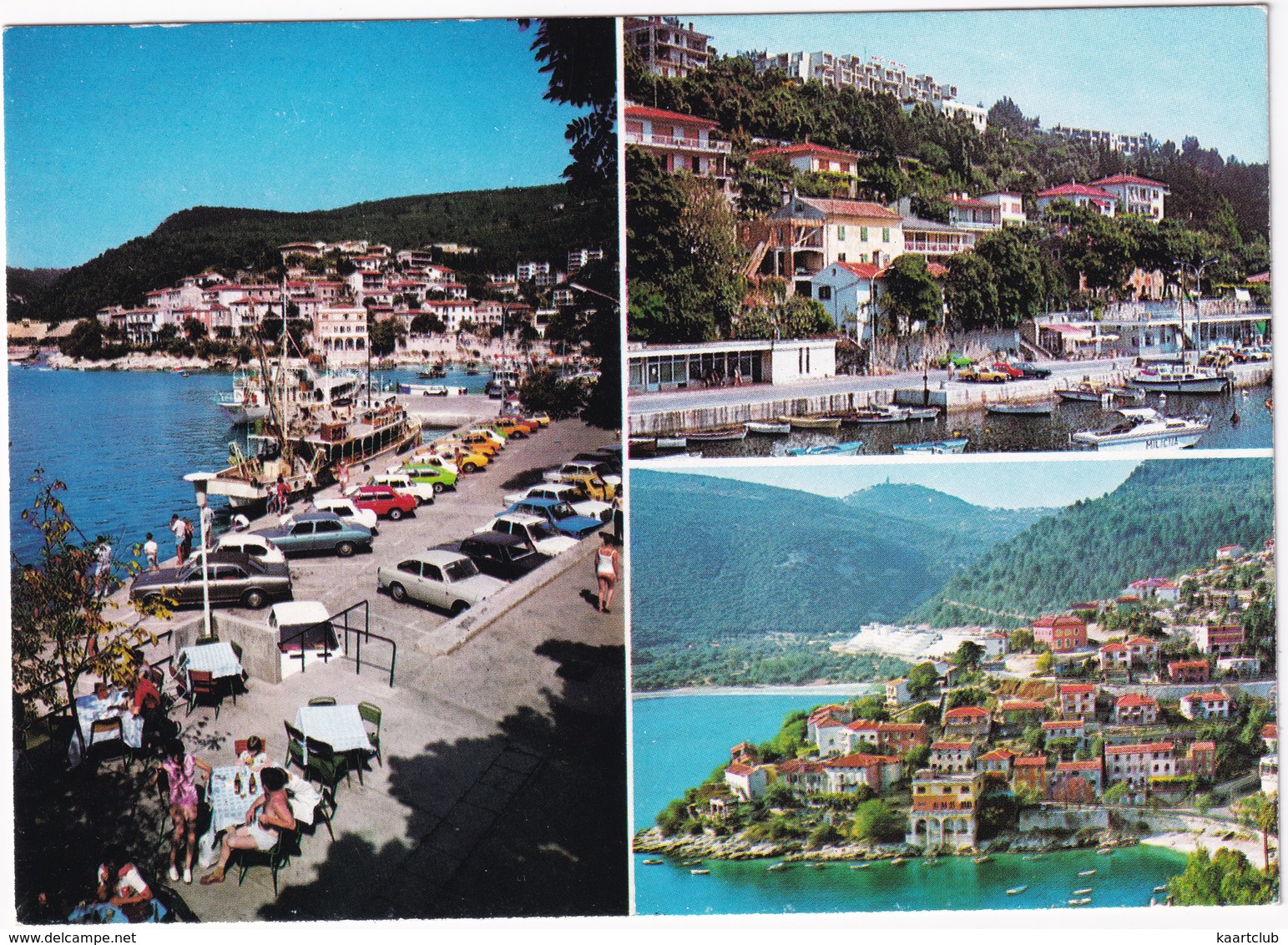 Rabac: VW 1600 TL, FORD CONSUL/GRANADA, PEUGEOT 504, ZASTAVA 600 - Quai  -  (YU.) - Toerisme