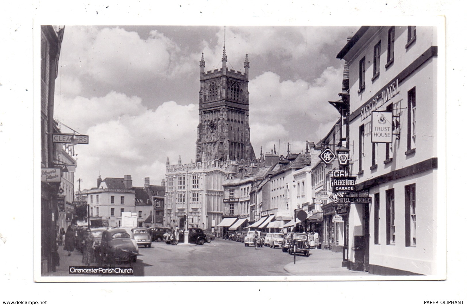 GLOUSTERSHIRE - CIRENCESTER, Market Square, Parish Church, Fleece Hotel, Oldtimer - Other & Unclassified