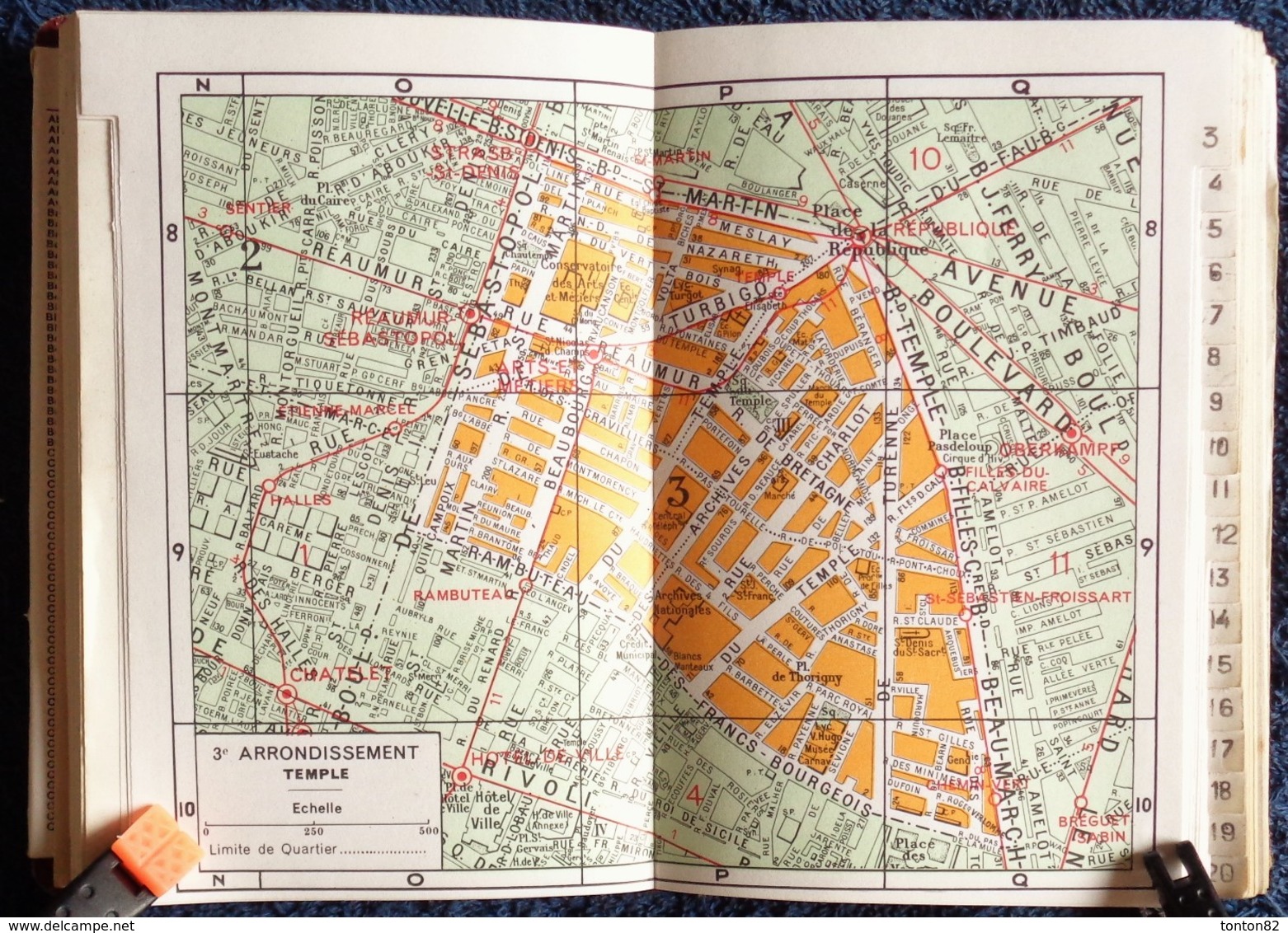 Plans de PARIS par Arrondissement - Nomenclature  des Rues avec Station du Métro la + proche - A. Leconte éditeur - 1956