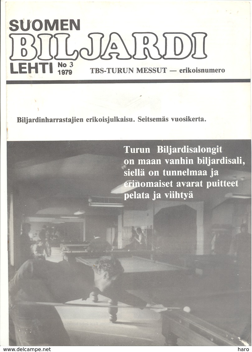 BILLARD - Biljardi N°3 1979 - Turku - Finlande .(jm) - Langues Scandinaves