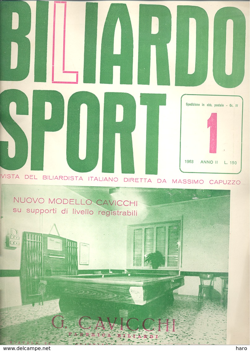 BILLARD / BILIARDO Sport - Revue De 1963 N°  (jm) - Sport