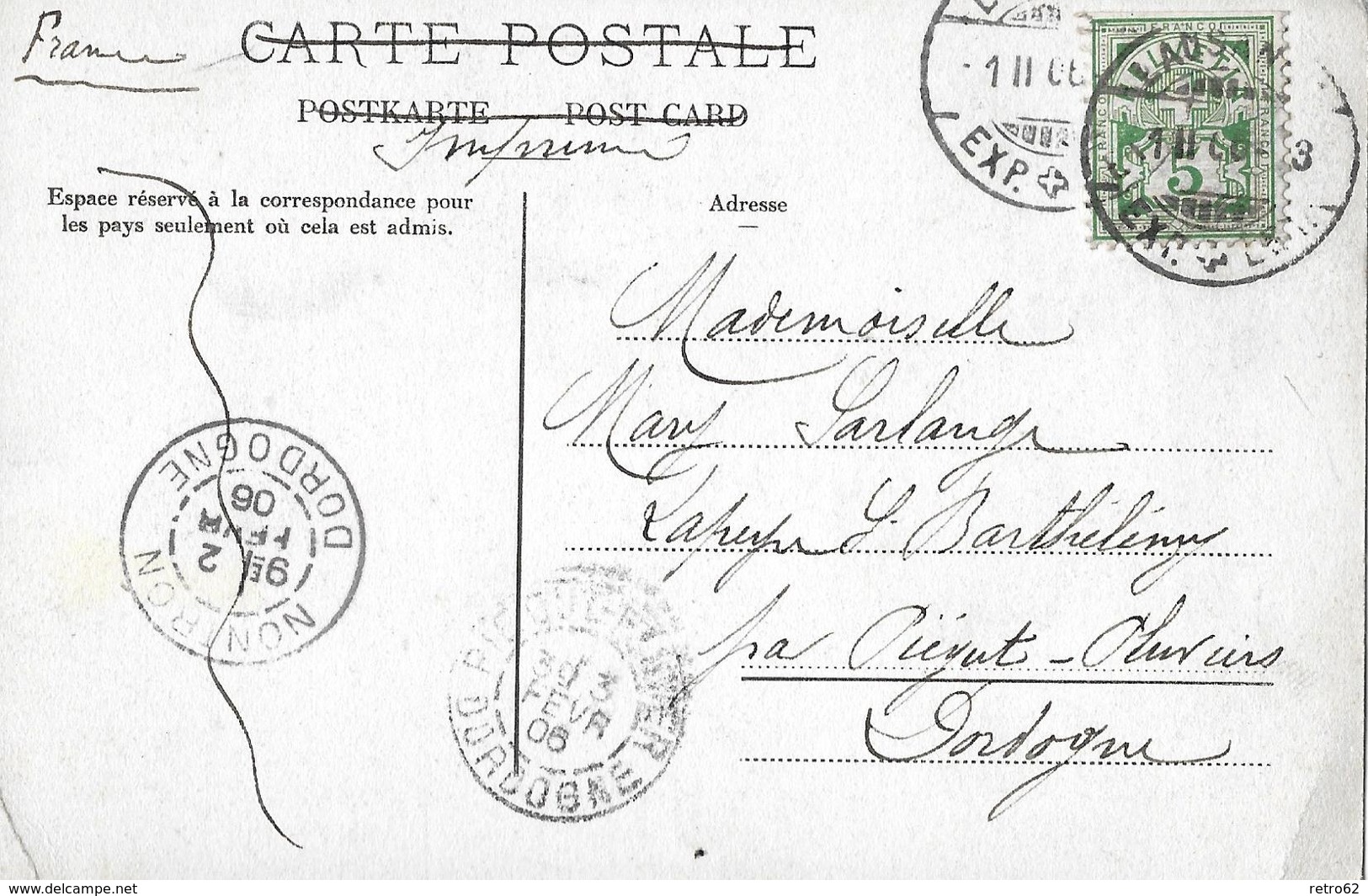 LAUSANNE → Hotel Des Postes Et Banque Cantonale En Hiver 1906 - Lausanne