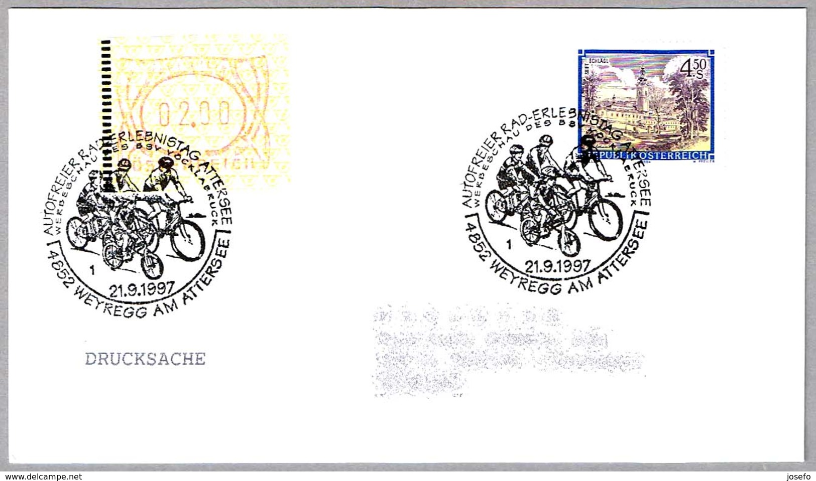 Autofreier Rad-Erlebnistag Attersee - RUTA CICLOTURISTA. Ciclismo - Cycling. Weyregg Am Attersee 1997 - Ciclismo