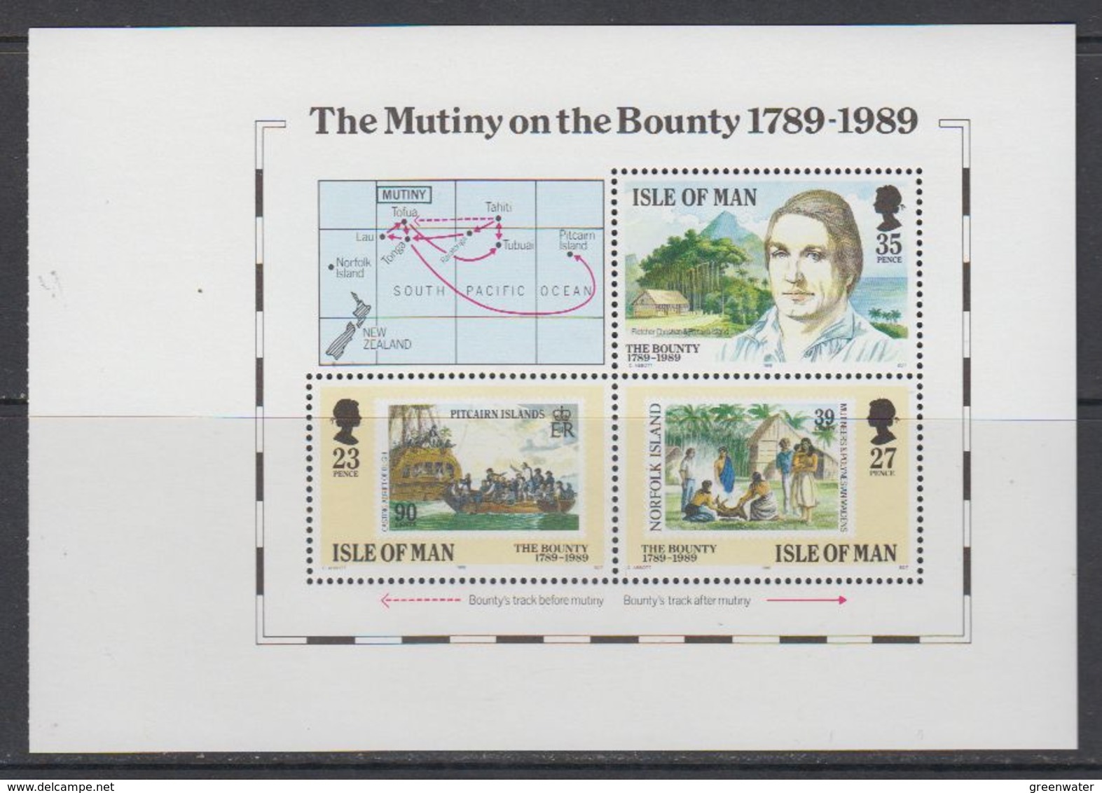 Isle Of Man 1989 The Mutiny On The Bounty Booklet Pane ** Mnh (43540) - Man (Eiland)