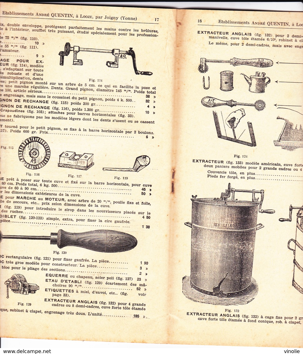 VP-GF 19-277 :  CATALOGUE 1936.ETABLISSEMENT APICULTURE ANDRE  QUENTIN.  LOOZE PRES JOIGNY. YONNE MIEL. ABEILLE. - Matériel Et Accessoires