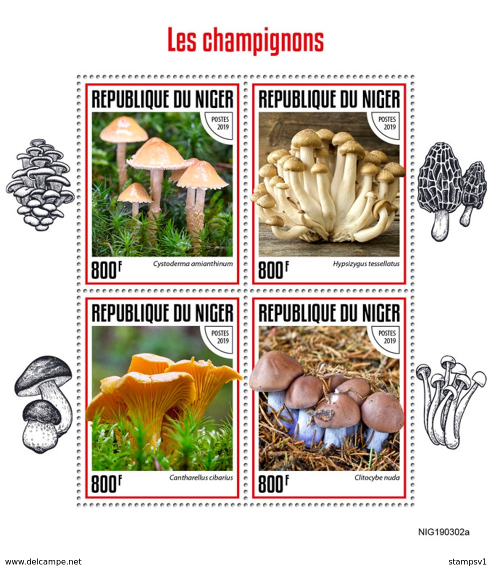 Niger. 2019 Mushrooms. (0302a)  OFFICIAL ISSUE - Funghi