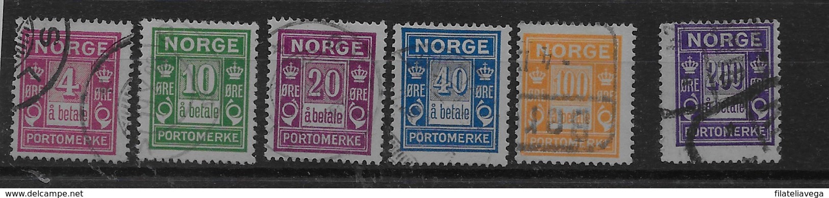 Serie De Noruega Nº Yvert T-7/12 O - Fiscales