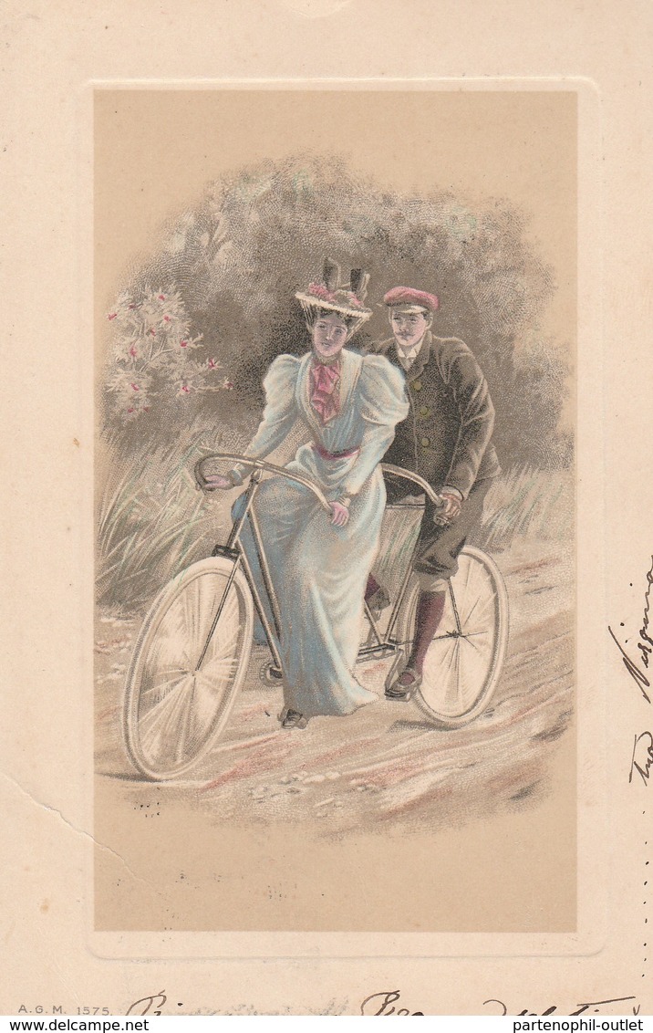 Cartolina - Postcard /  Viaggiata - Sent /  Coppia, In Bicicletta. - Couples