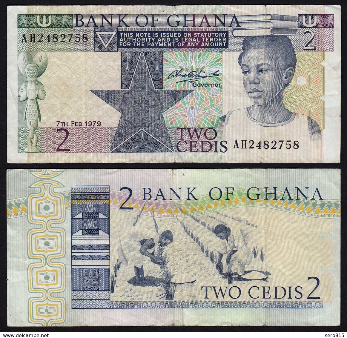 Ghana - 2 Cedis Banknote 1979 Pick 18a VF    (21308 - Sonstige – Afrika