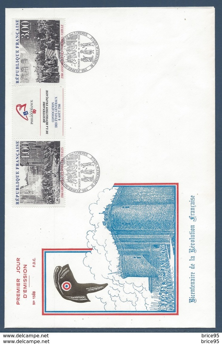 France FDC - Premier Jour - YT N° 2537 Et 2538 - Grand Format - 1988 - 1980-1989