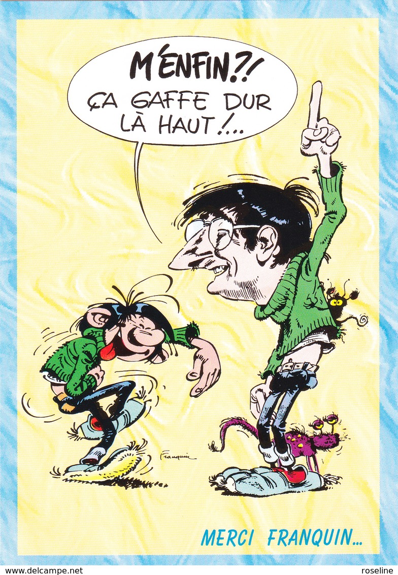 FRANQUIN  André - Décès Hommage à A Franquin - Caricature De Franquin - Gaston Lagaffe- CPM 10,5x15  TBE 1997 Neuve - Autres & Non Classés