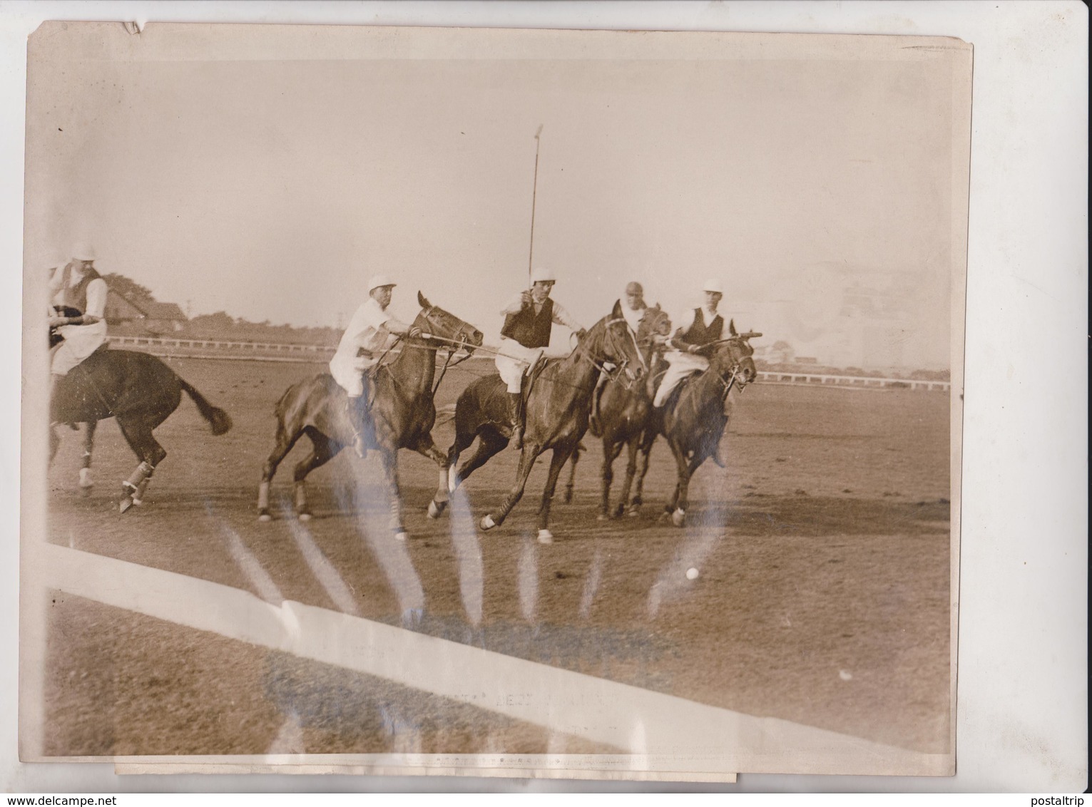 POLO MATCH AT NEWPORT Rhode Island  Aquidneck Island  HORSE CHEVAL  +- 25*20CM Fonds Victor FORBIN (1864-1947) - Deportes