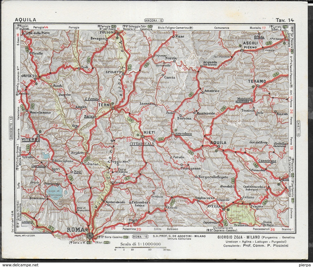 CARTOLINA DOPPIA - GENETINA - DOTT. GIORGIO ZOJA - COLLANA ATLANTE TURISTICO - AQUILA TAV. 14 - VIAGGIATA - Pubblicitari