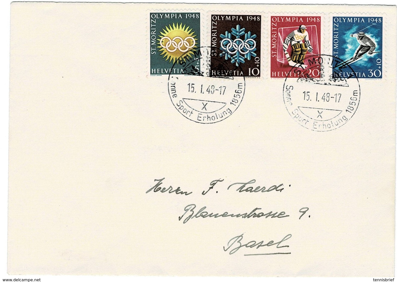 1948, Mi. Nr. 492 - 95, FDC (SBK Fr. 200.-)   #a477 - Briefe U. Dokumente